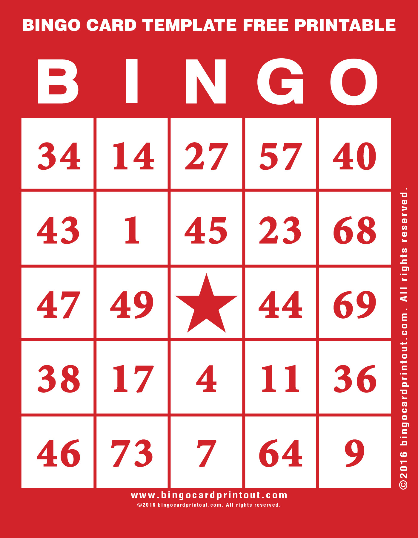 Bingo Card Template Free Printable - Bingocardprintout