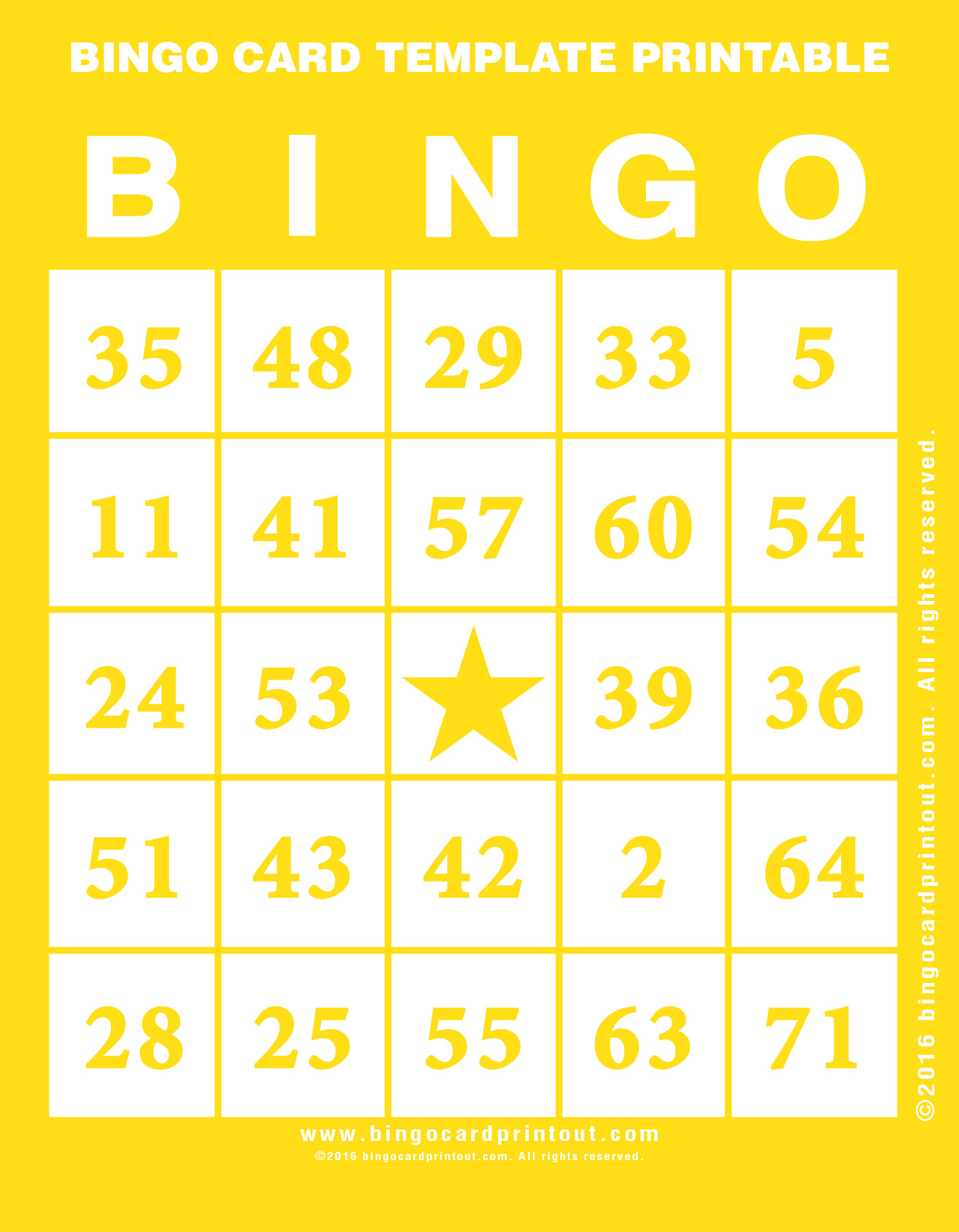 Bingo Card Template Printable - Bingocardprintout