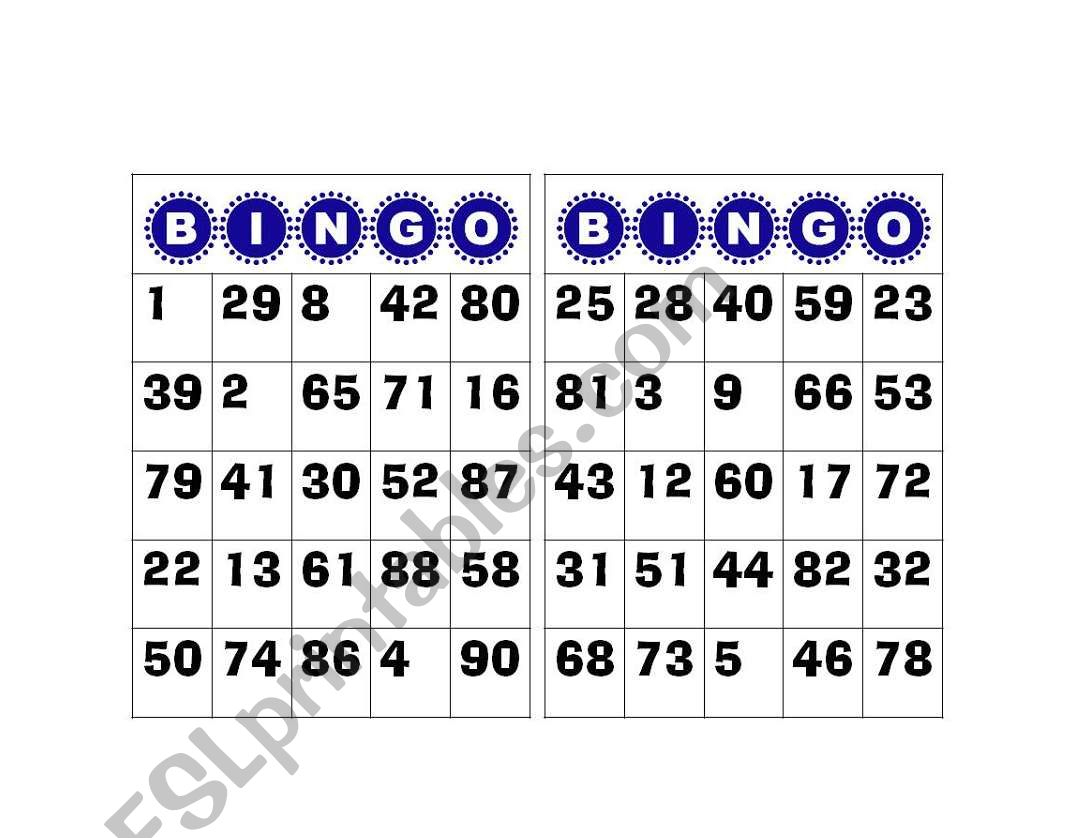 Bingo Numbers 1 100 Esl Worksheetanacathylc Printable - vrogue.co