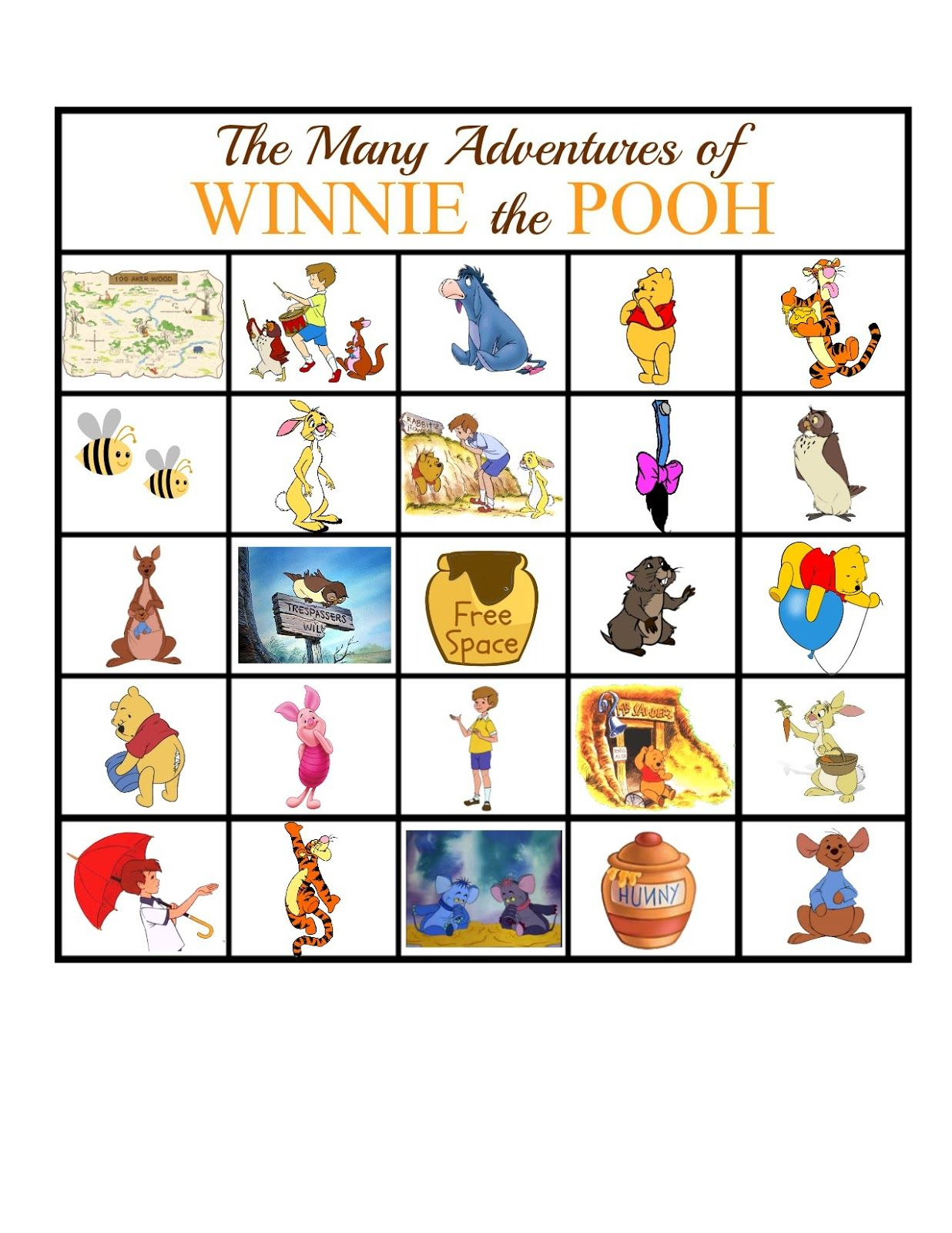Bingo+Card+1 (1236×1600) | Winnie The Pooh Games, Winnie
