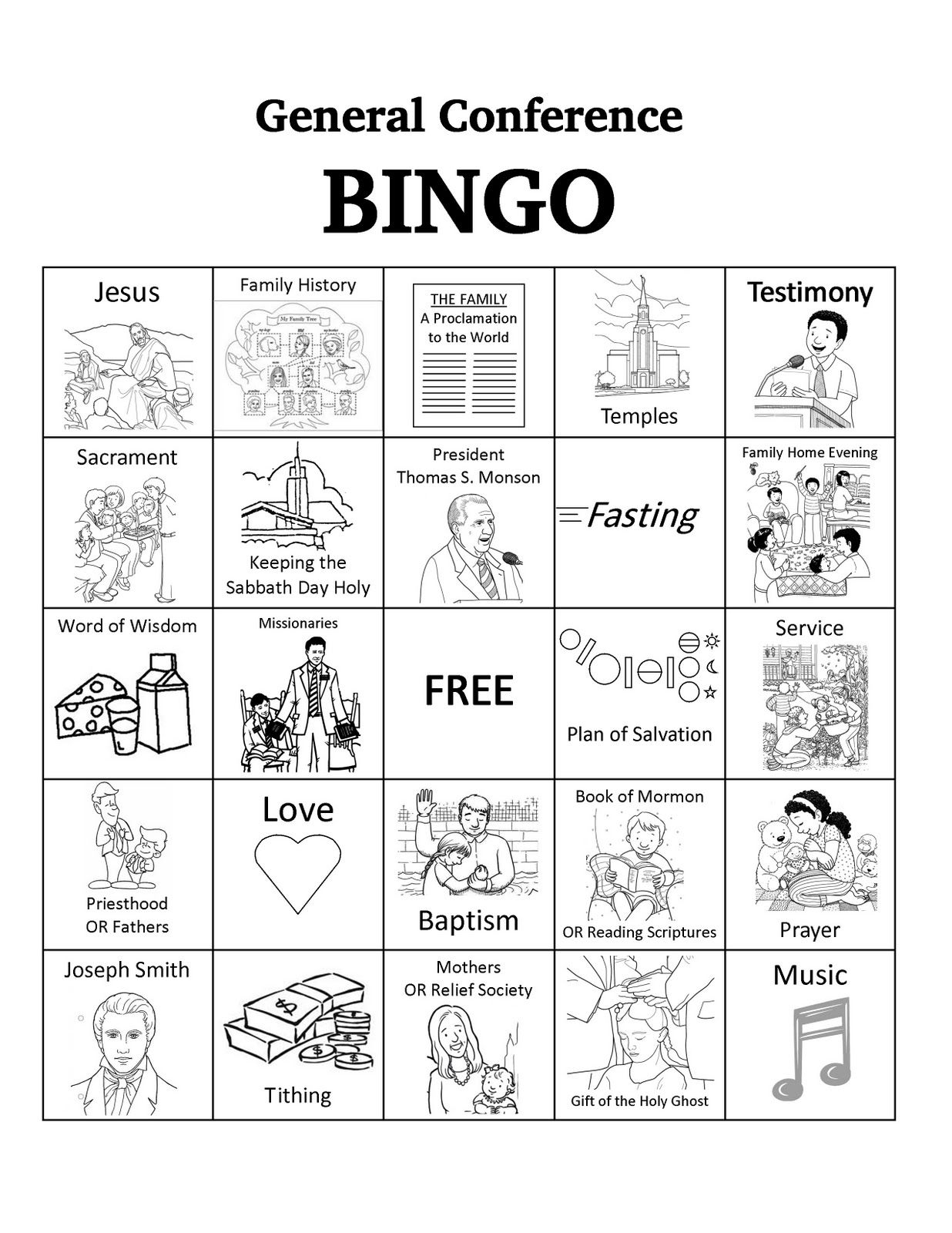 Bits Of Everything: Free Download: General Conference Bingo