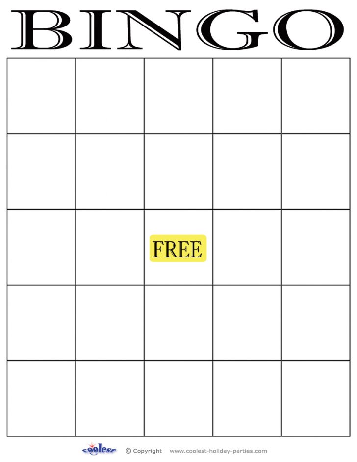Free Printable Blank Bingo Card 5×5