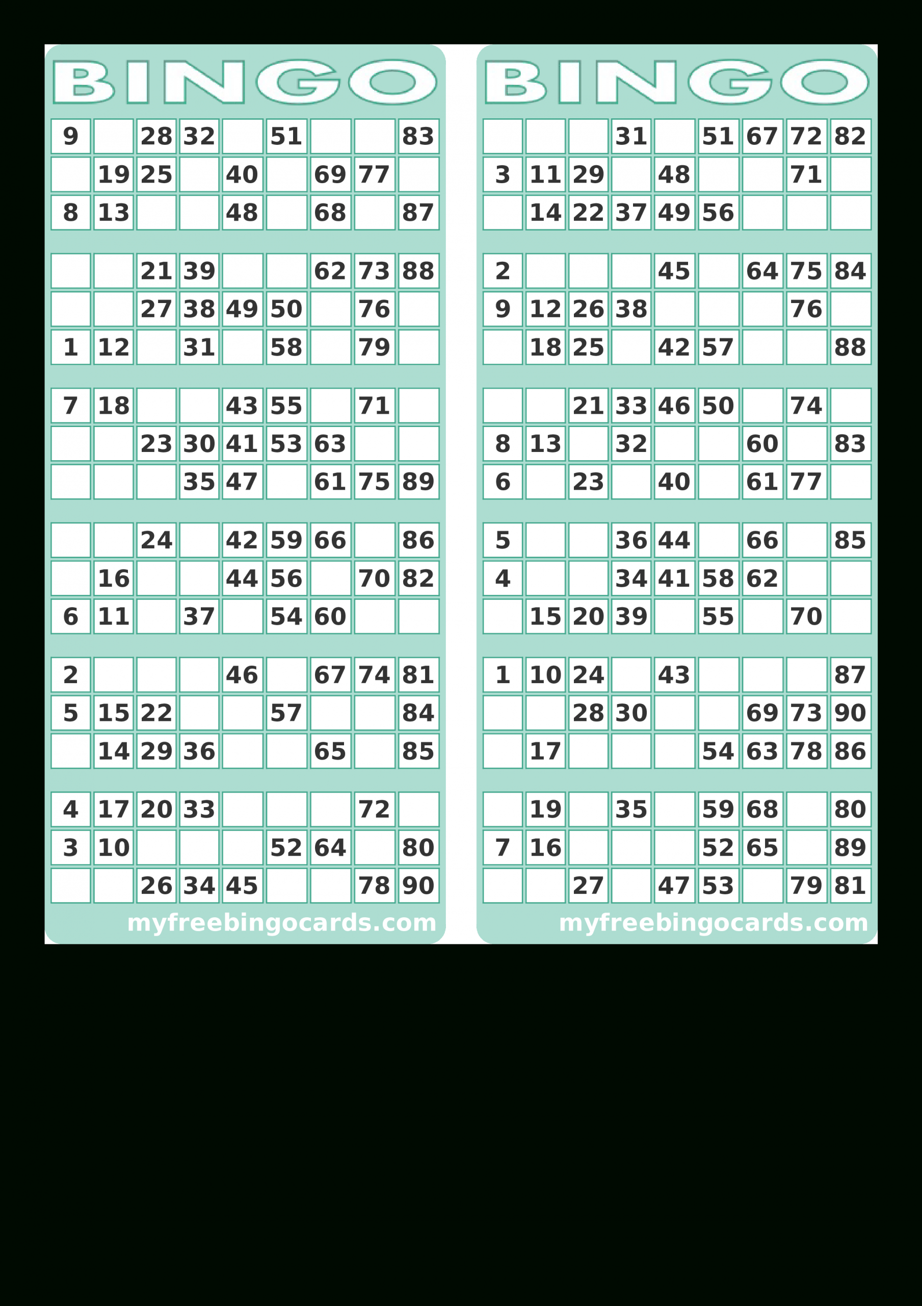 Bingo Game Tickets