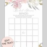 Blush Floral Printable Bridal Shower Bingo In 2020 | Bridal