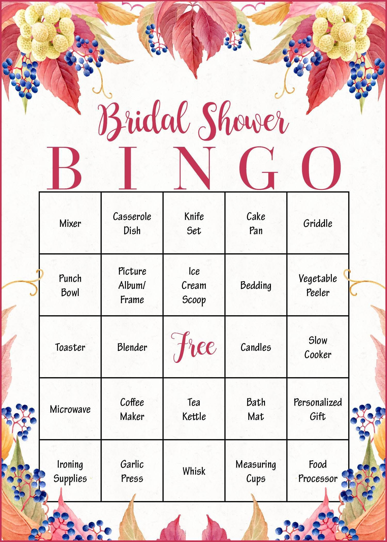 Bridal Shower Gift Bingo Cards - Printable Download - Bridal