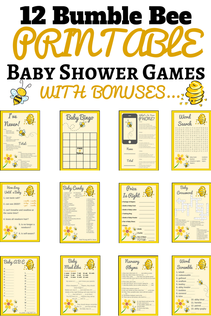 Bumble Bee Printable Baby Shower Set | Baby | Hummel Baby