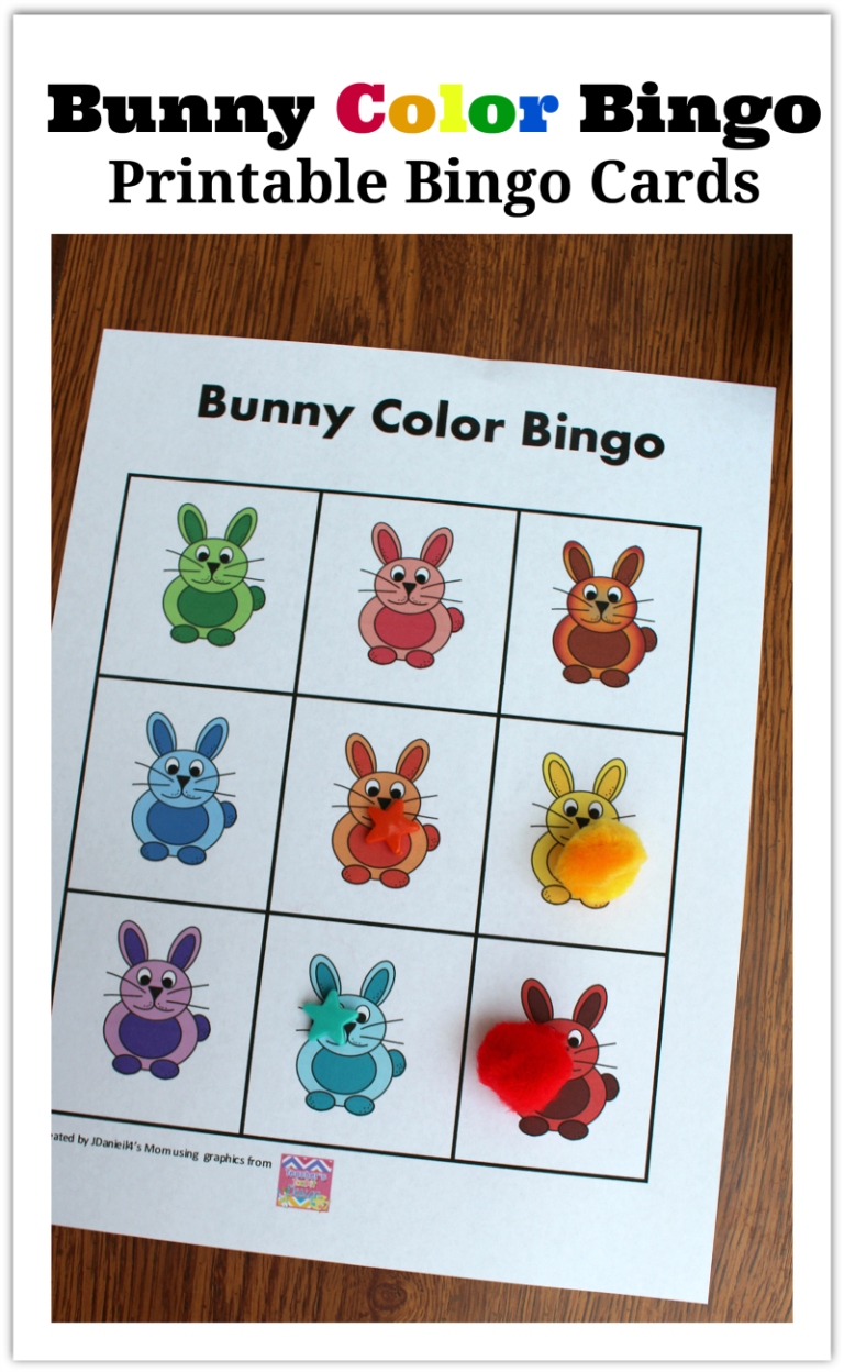 Bunny Color Bingo Printable Bingo Cards - I Have Come Up