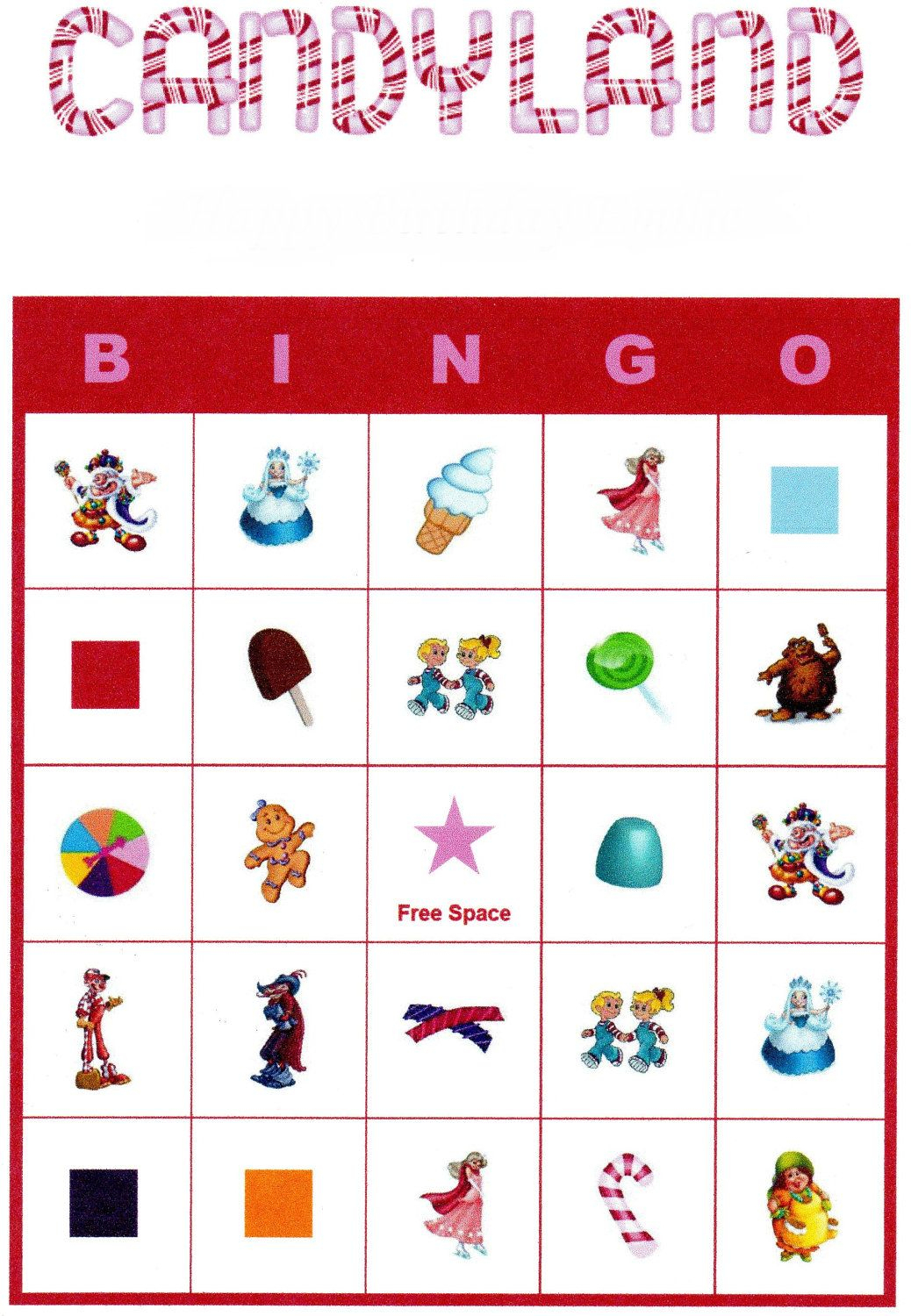 Candyland Bingo. $4.00, Via Etsy. | Candyland Birthday