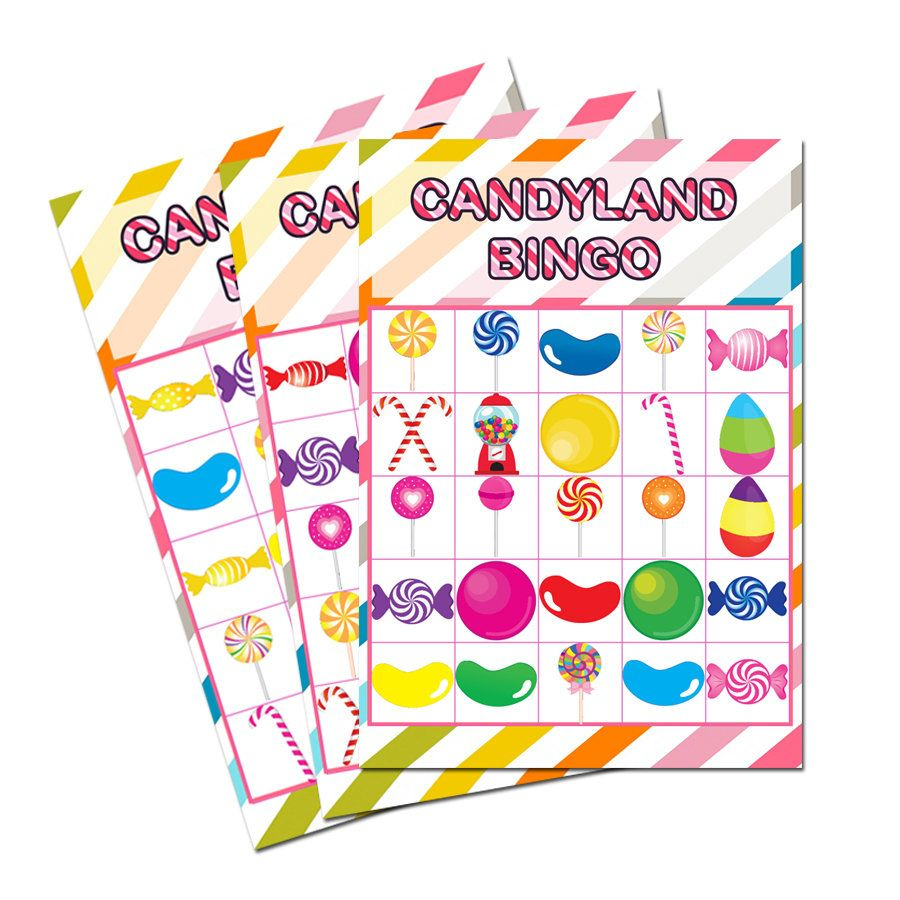 Candyland Bingo Cards Printable - 30 Cards , Candyland