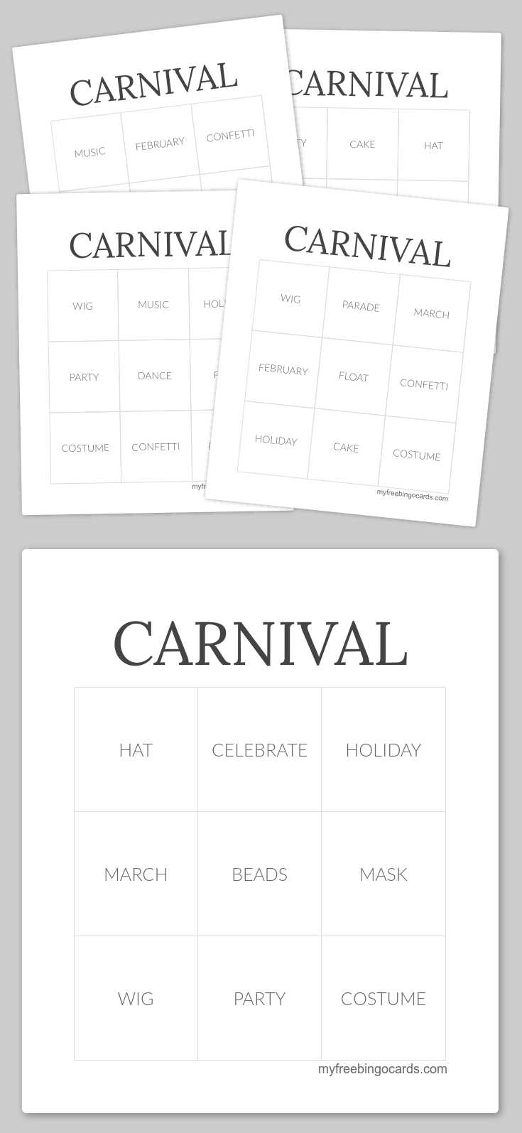 Carnival Bingo | Bingo Cards, Free Printable Bingo Cards