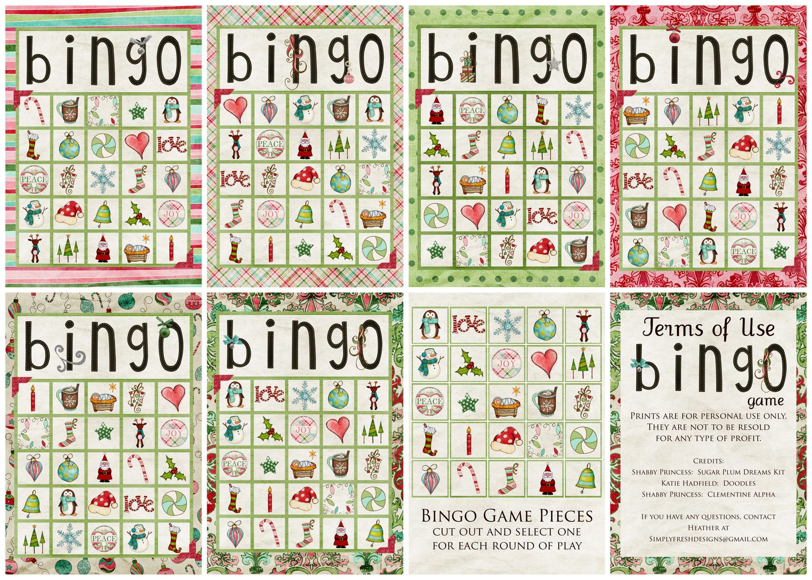 Christmas Bingo Game - Kerstbingo, Zelfgemaakte Kerst