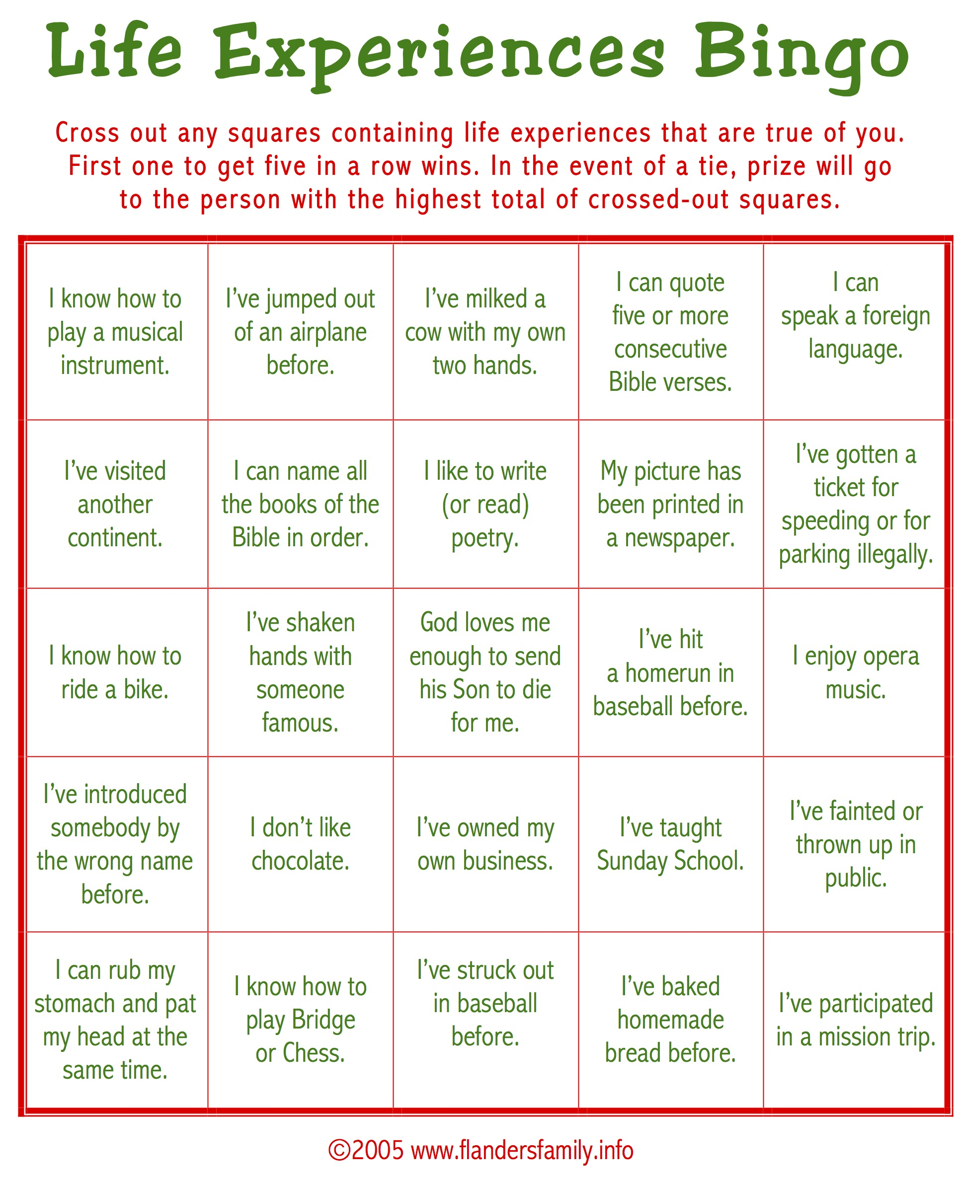 Christmas Ice Breaker Bingo (Free Printable) - Flanders