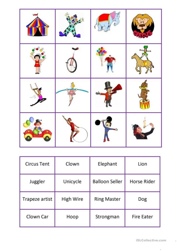 Circus Worksheets