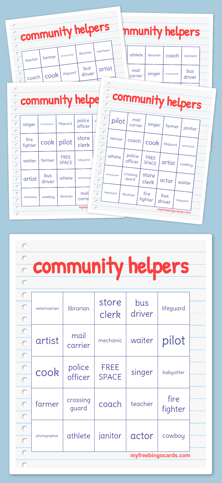 Community Helpers Bingo | Bingo Cards Printable, Free Bingo