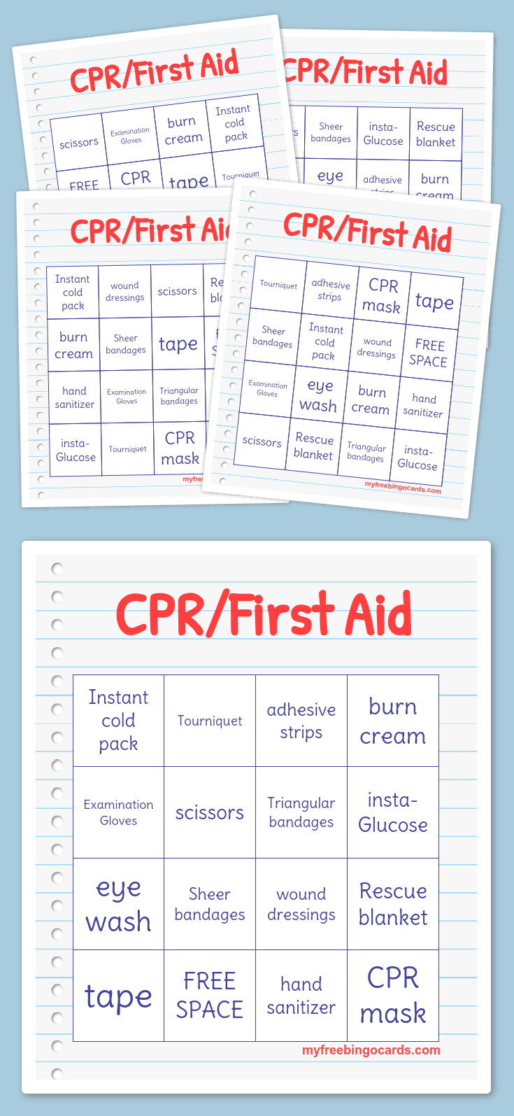 Cpr/first Aid Bingo | Bingo Cards Printable, Free Printable