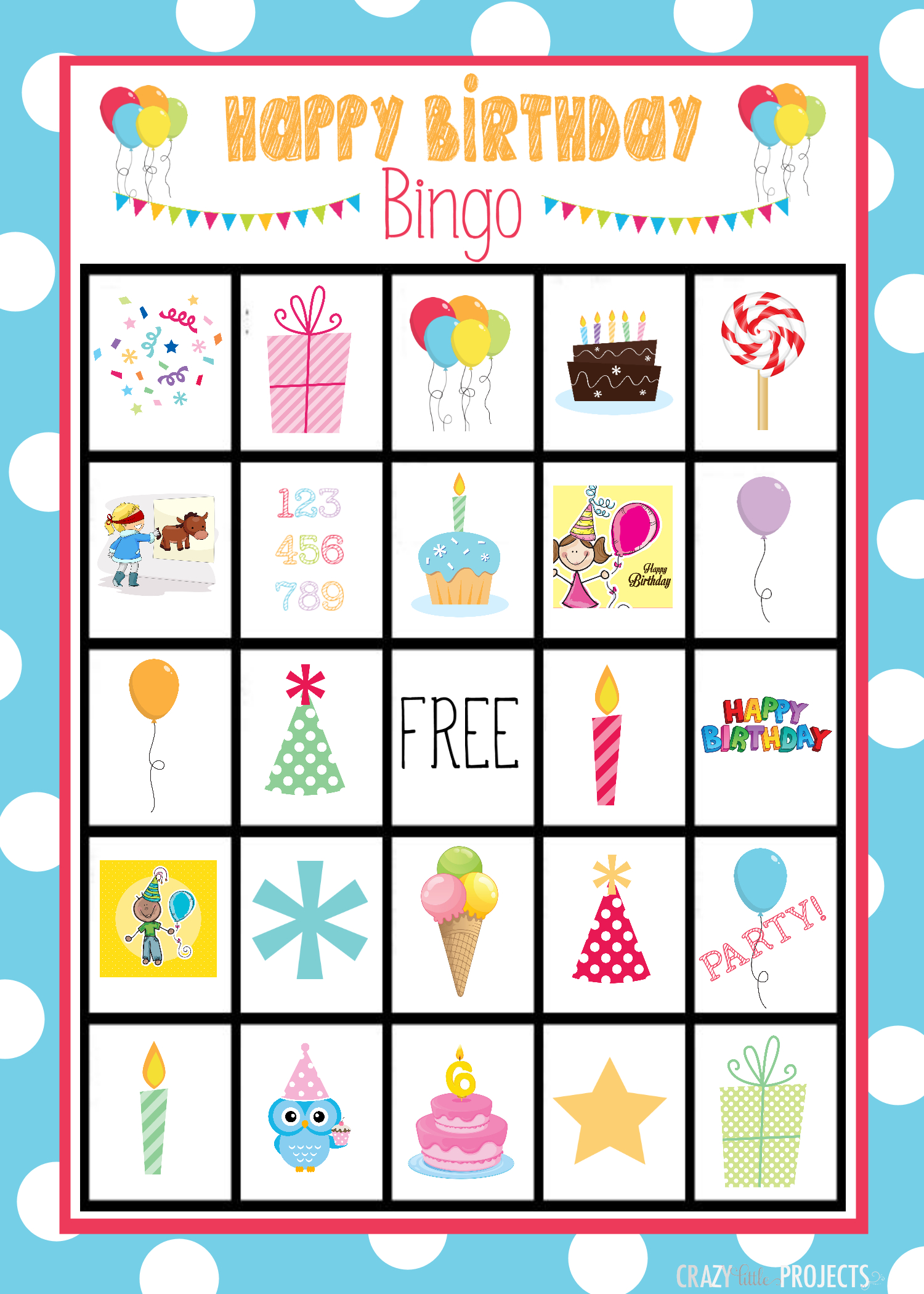Cute Free Printable Birthday Bingo Game | Valentine Bingo