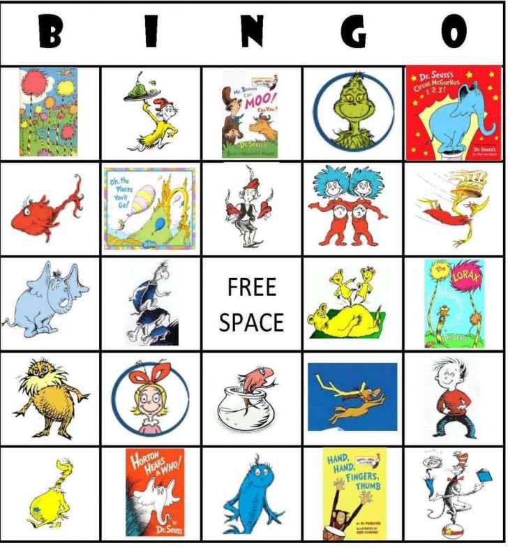 Dr Suess Free Printable Bingo Cards