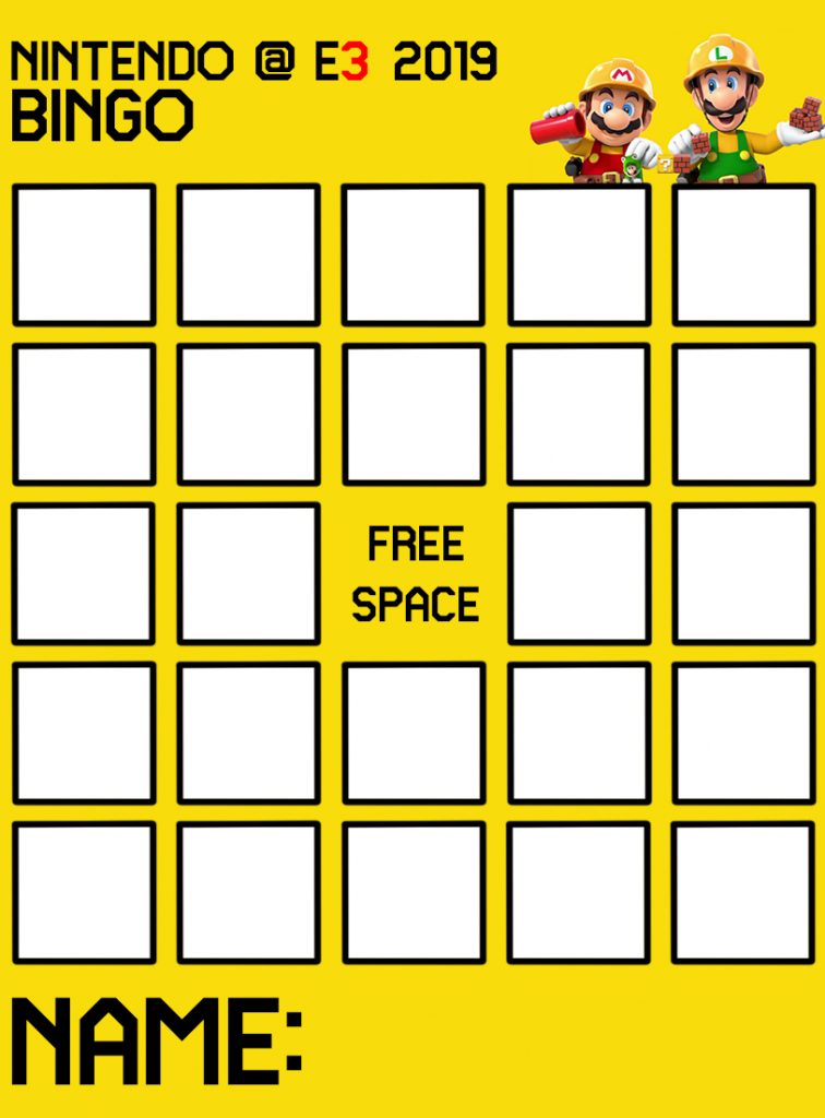 E3 This Year I Made This Bingo Card Template Just For The Printable