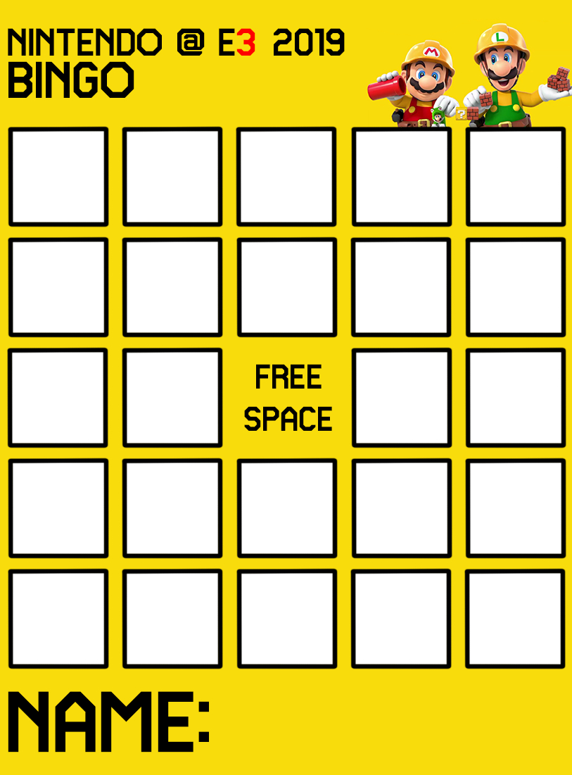 E3 This Year, I Made This Bingo Card Template Just For The