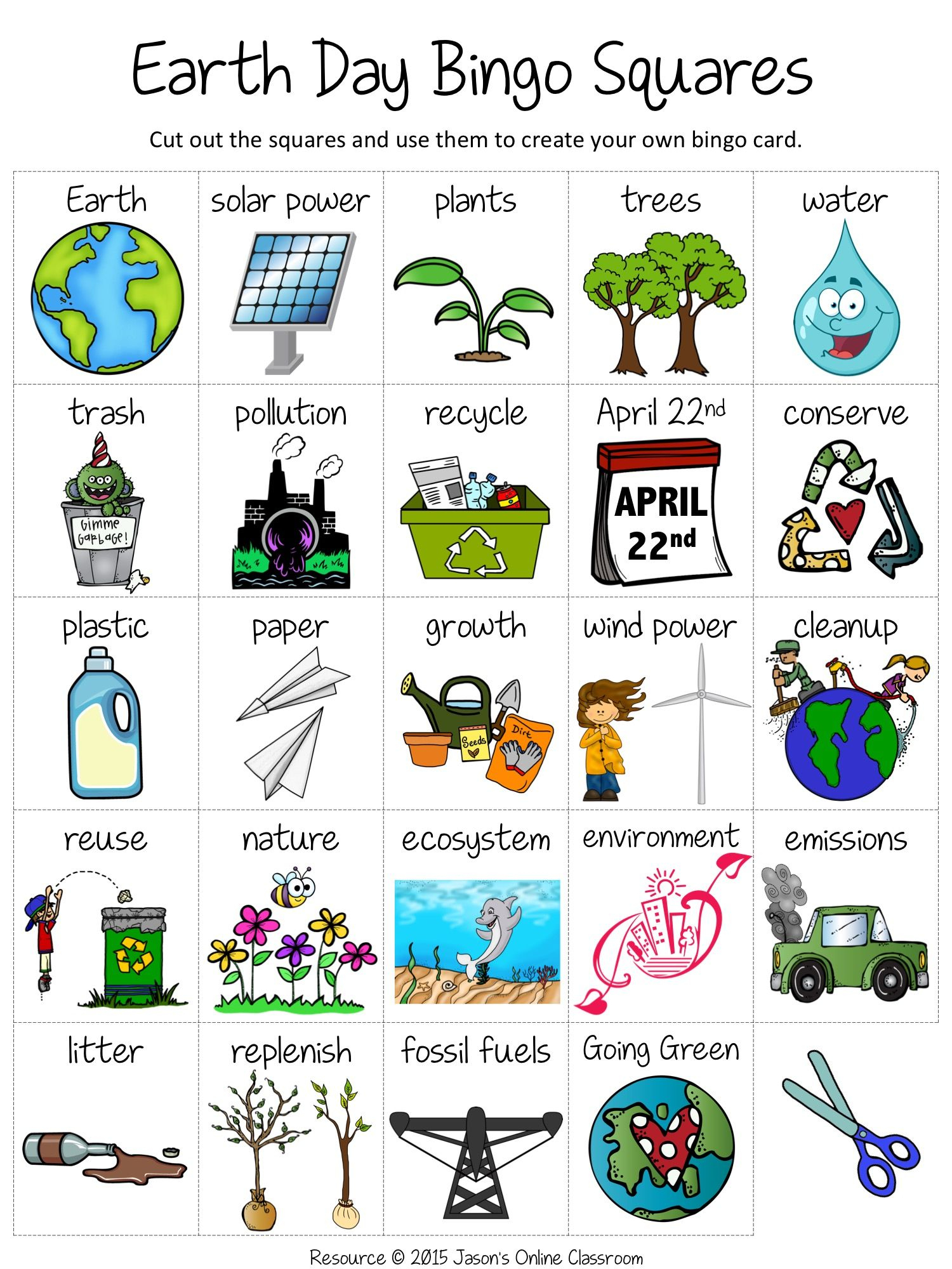 Earth Day Bingo | Earth Day, Earth Day Crafts, Earth Day