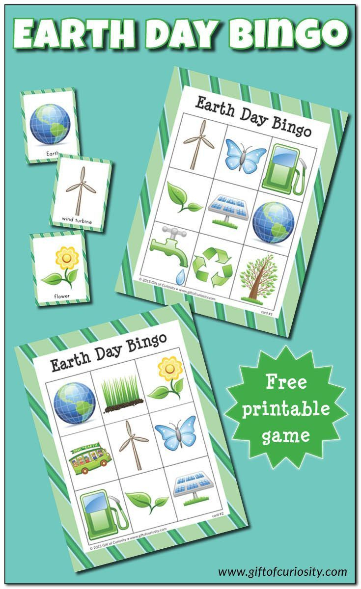 Earth Day Bingo {Free Printables} | Earth Day Games, Earth