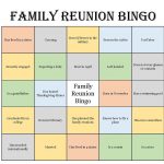 Family Reunion Bingo Cards (Mix & Mingle Style Bingo