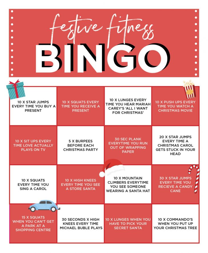 Printable Fitness Bingo Cards