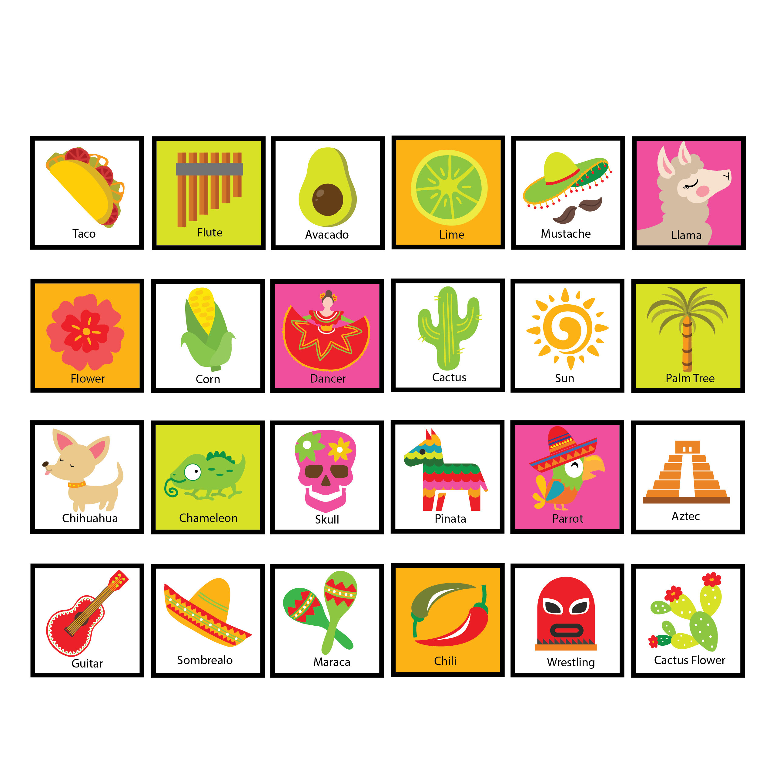 Fiesta Bingo Game - Kid&amp;#039;s Printable Bingo Game - Bingo Game