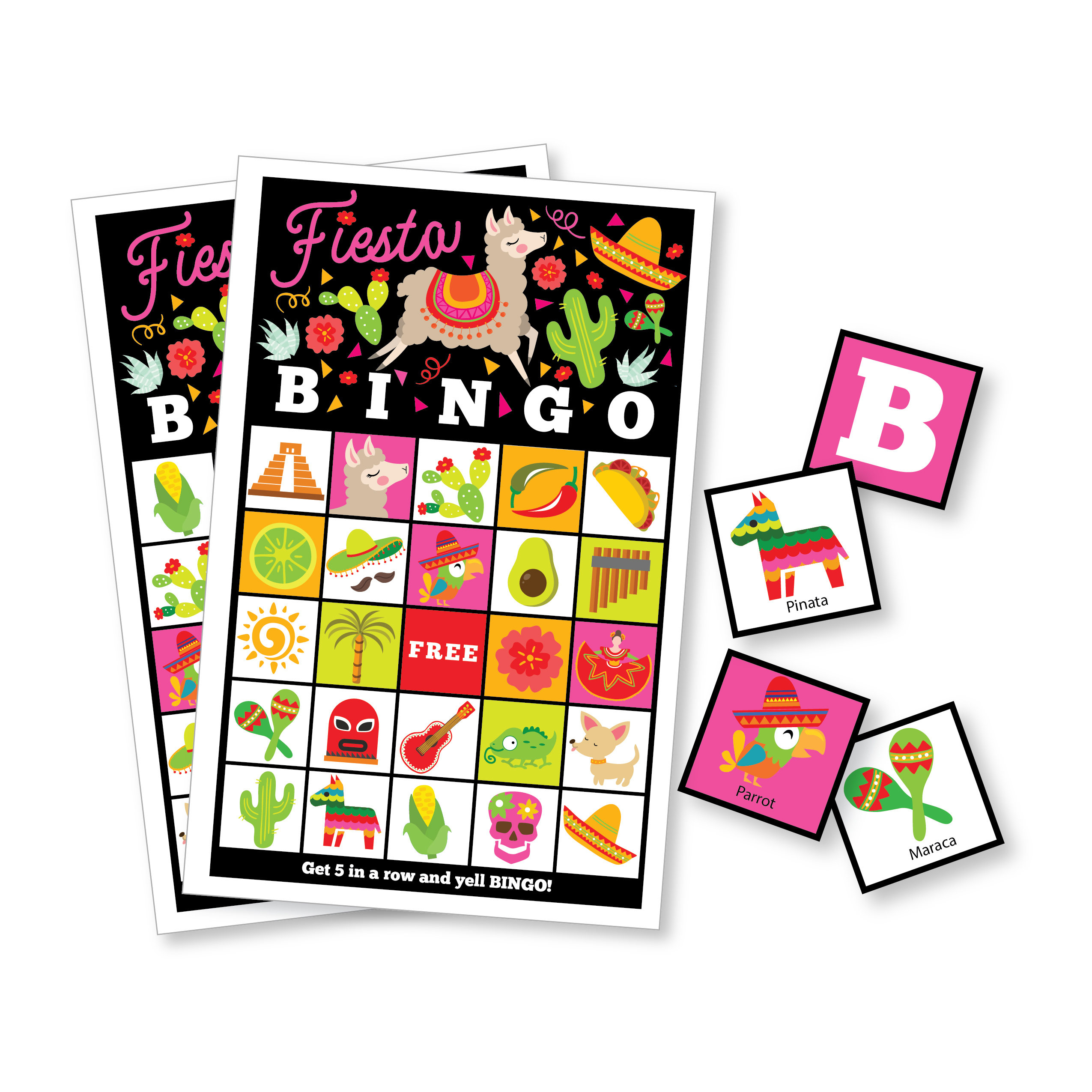 Fiesta Bingo Game - Kid&amp;#039;s Printable Bingo Game - Bingo