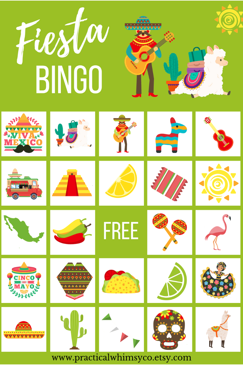 Free Printable Fiesta Bingo Cards - Printable Bingo Cards