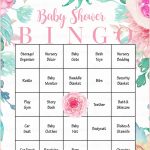 Floral Baby Bingo Cards   Printable Download   Prefilled