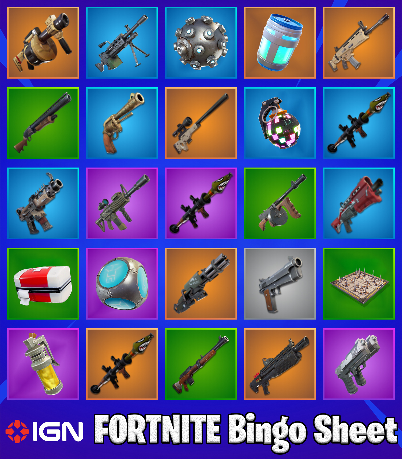 Fortnite Bingo Createdfans Just Before Season 5 Begins Ign 