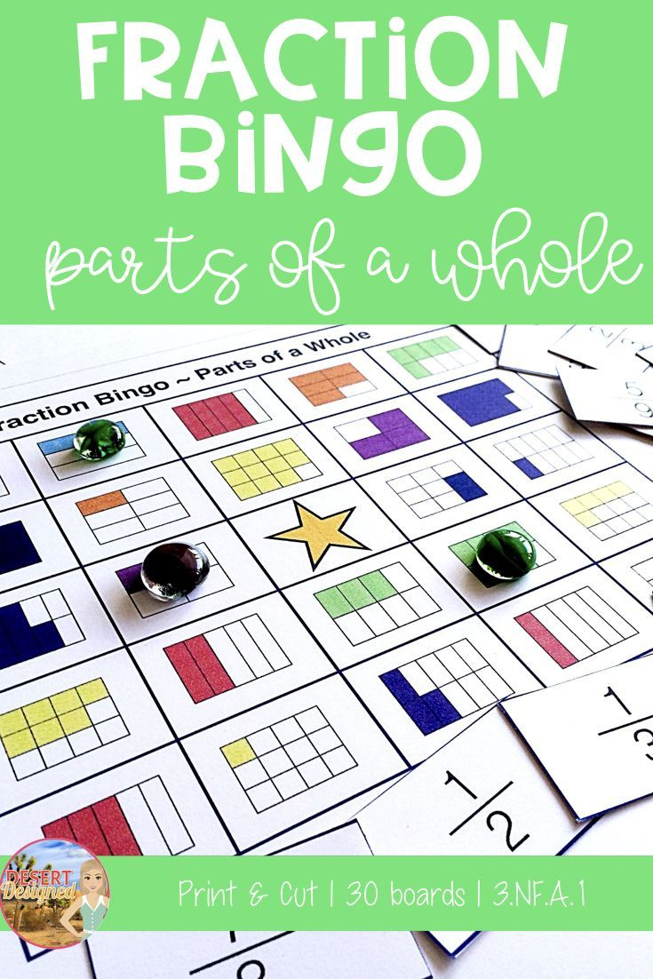 Fraction Bingo - Printable Bingo Cards