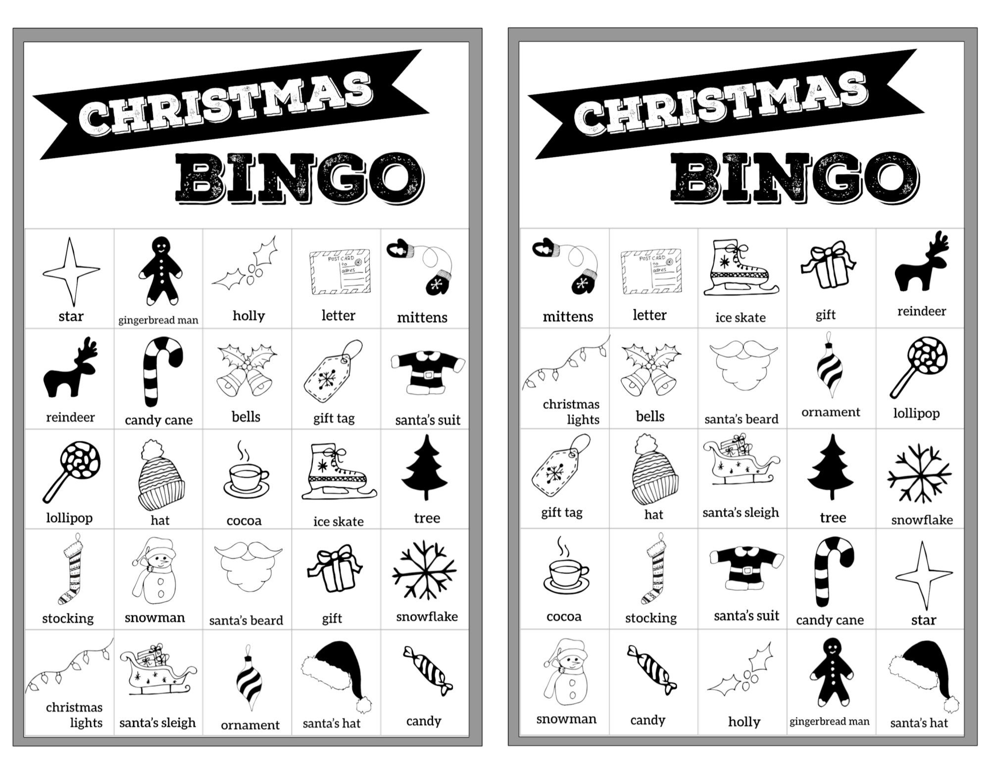 Free Christmas Bingo Printable Cards | Christmas Bingo