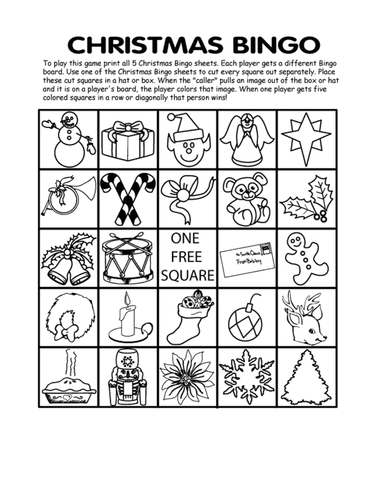 Free Christmas Bingo Sheets Printable | Printable Teacher