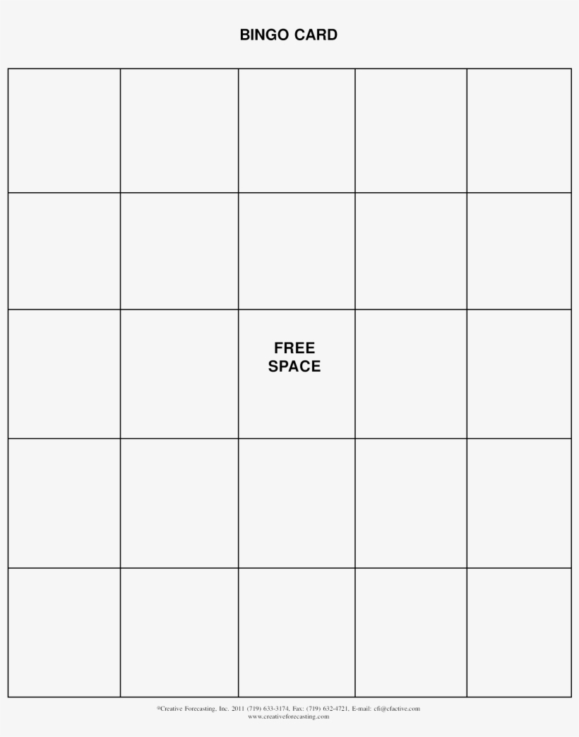 Free Printable Bingo Card - Number - 2550X3300 Png Download