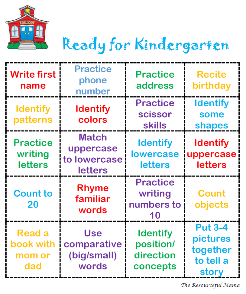 Free Printable Bingo Card To Help Get Your Preschooler Ready
