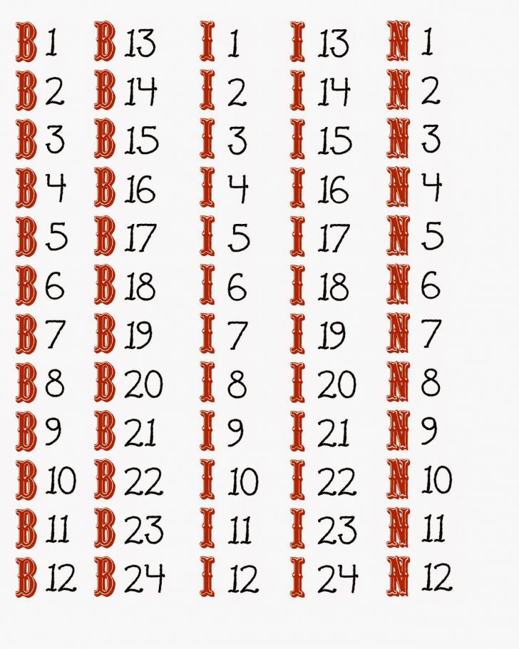 Printable Bingo Cards Numbers Call Sheet