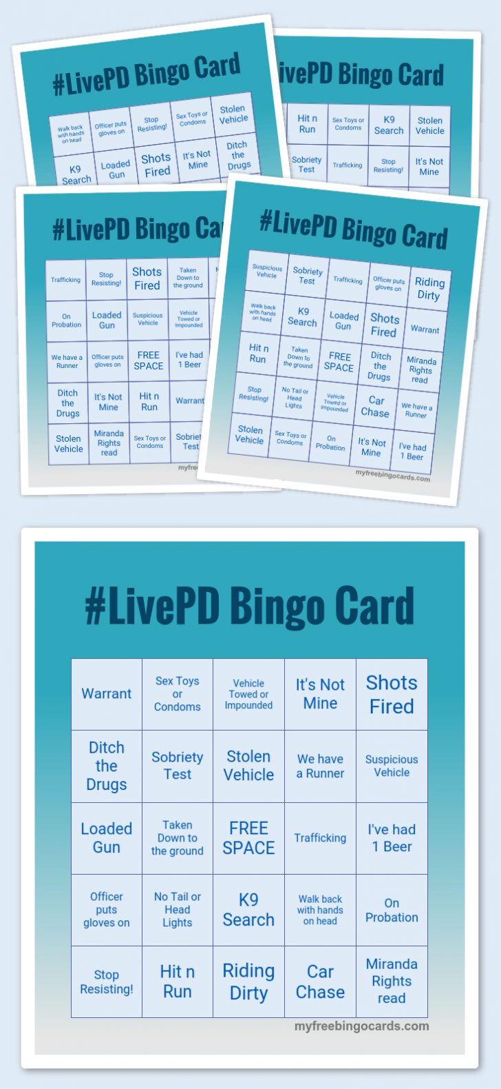 Printable Live Pd Bingo Cards