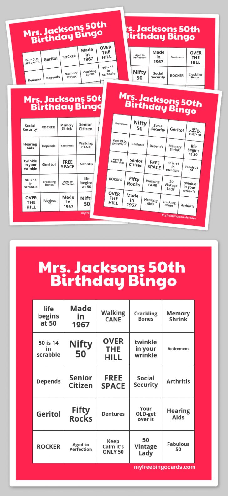 Printable Birthday Bingo Cards Free