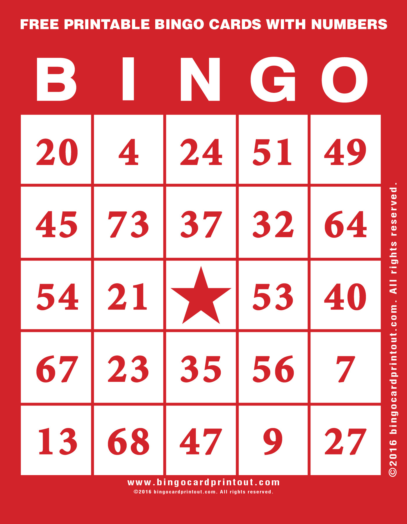 Free Printable Bingo Cards With Numbers - Bingocardprintout