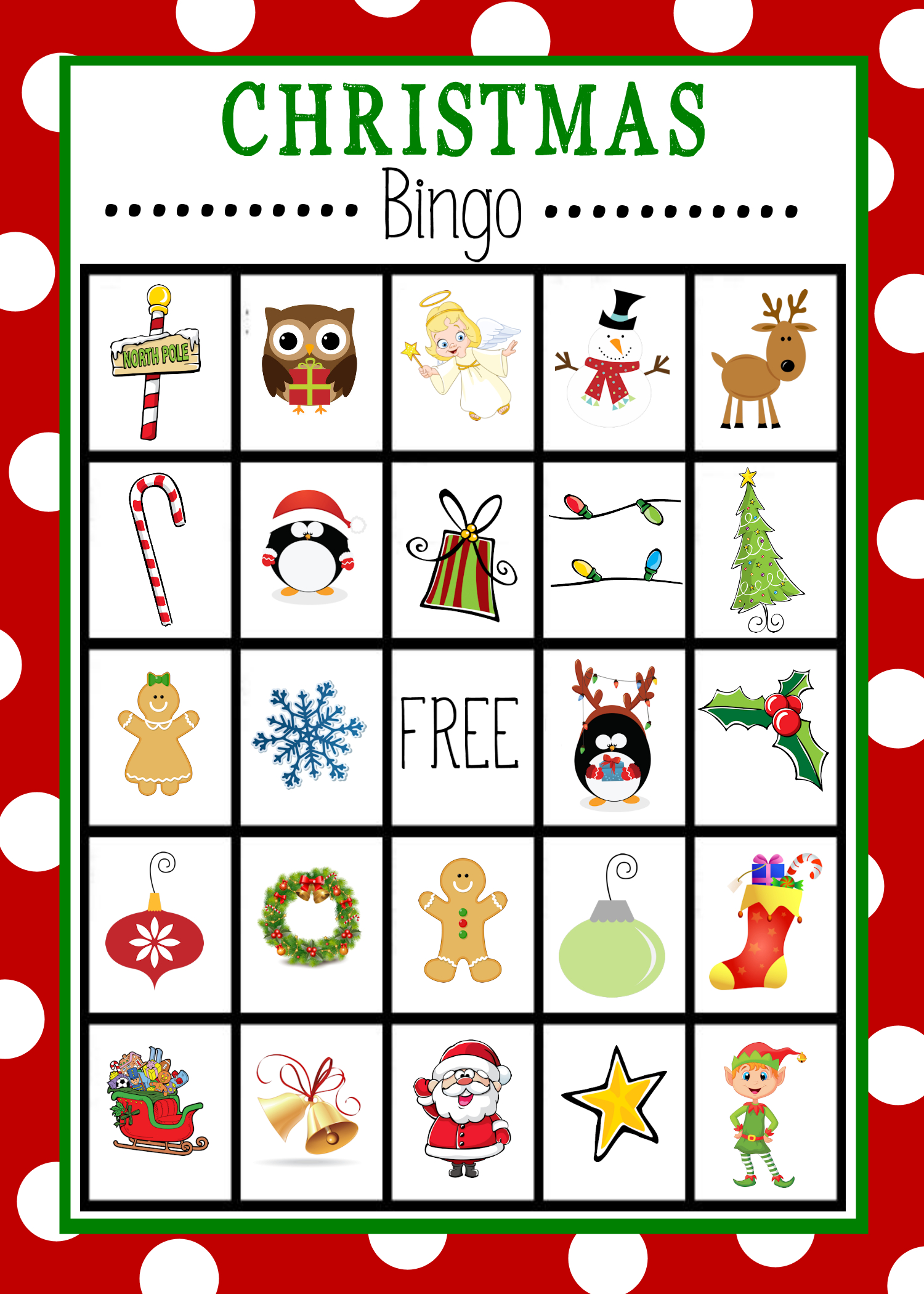Free Printable Christmas Bingo Game - Kerstbingo, Kerst