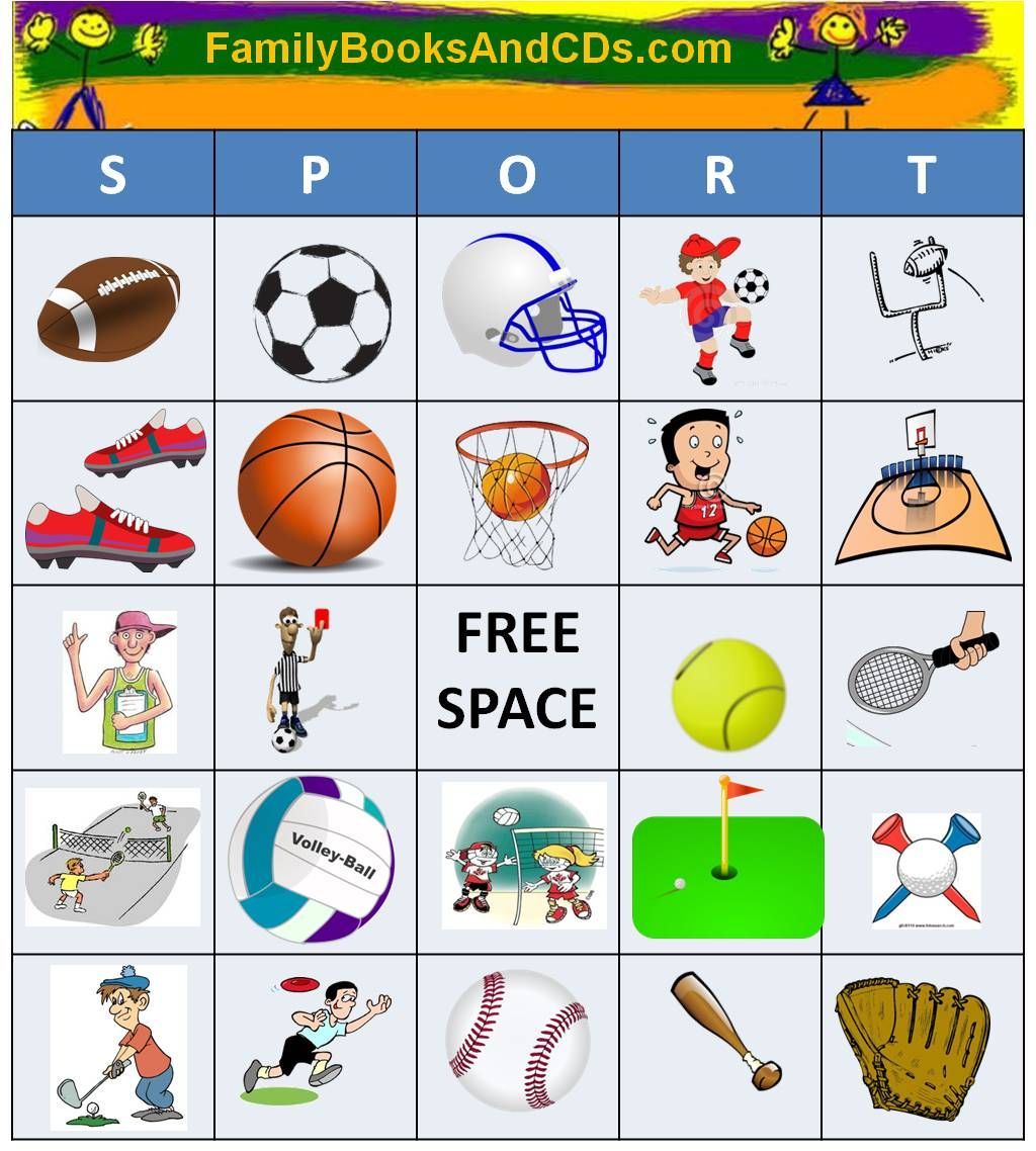 Free Printable For Sport Bingo. Click Here To Print Pdf Game