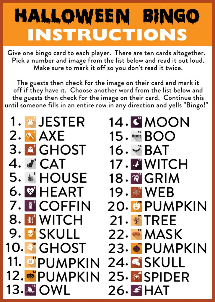 Free Printable Pumpkin Bingo Cards