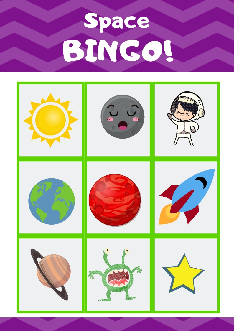Free Printable Outer Space Bingo Game