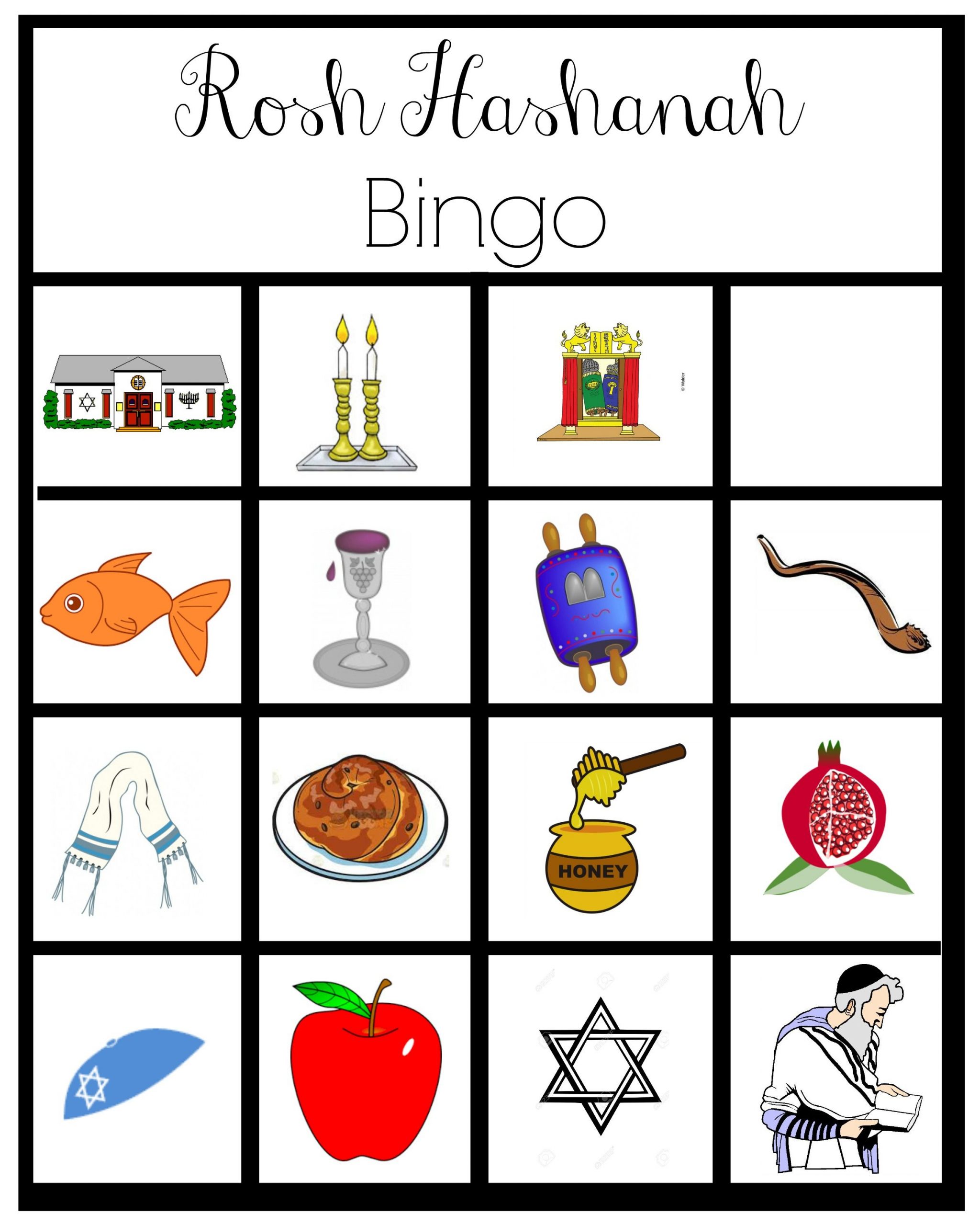 Free Printable Rosh Hashanah Bingo | Rosh Hashanah Crafts