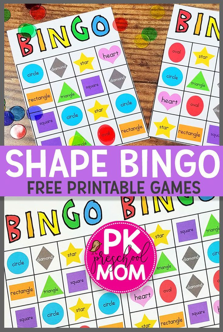 Free Printable Shape Bingo Game For Preschool! This Game Is