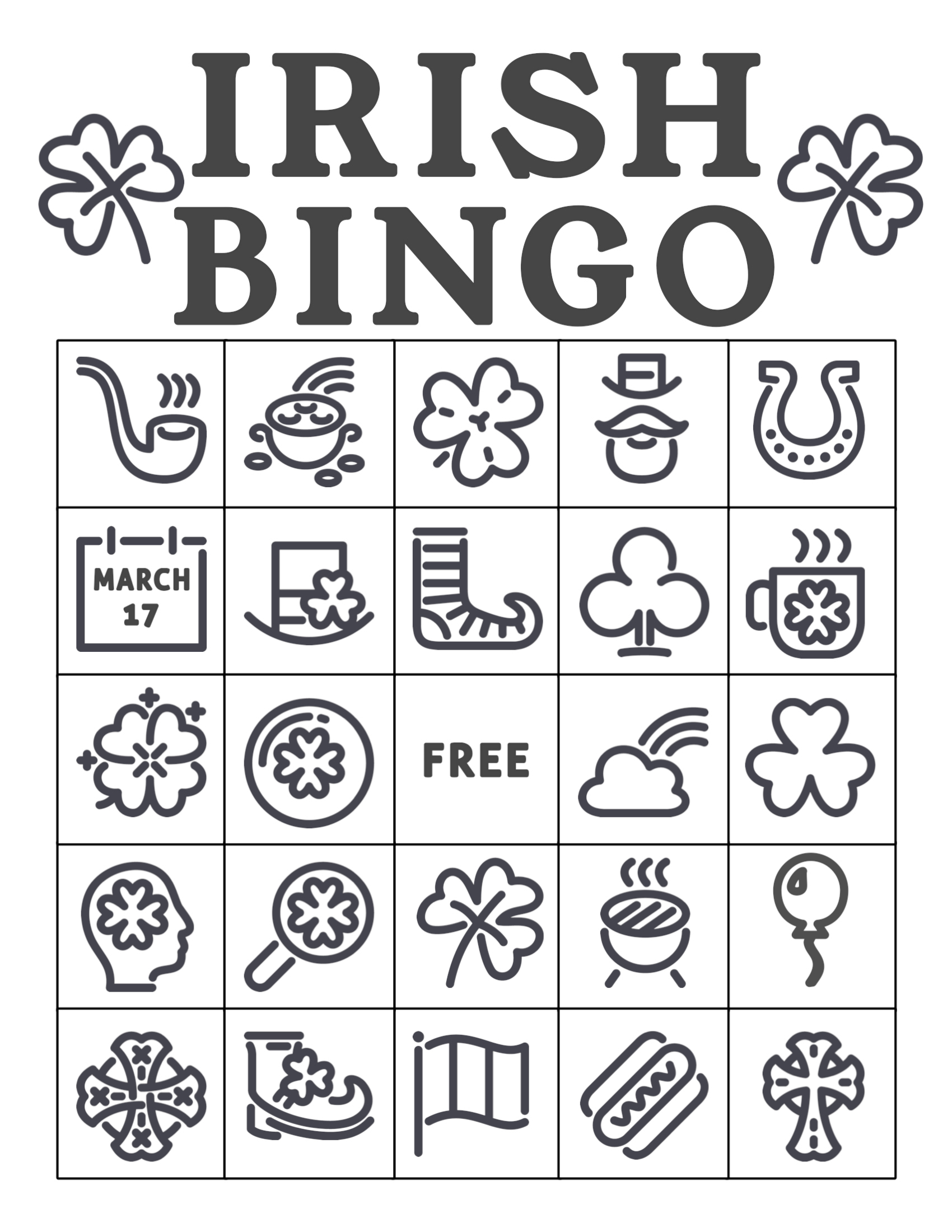 Free Printable St. Patrick&amp;#039;s Day Bingo Cards - Paper Trail