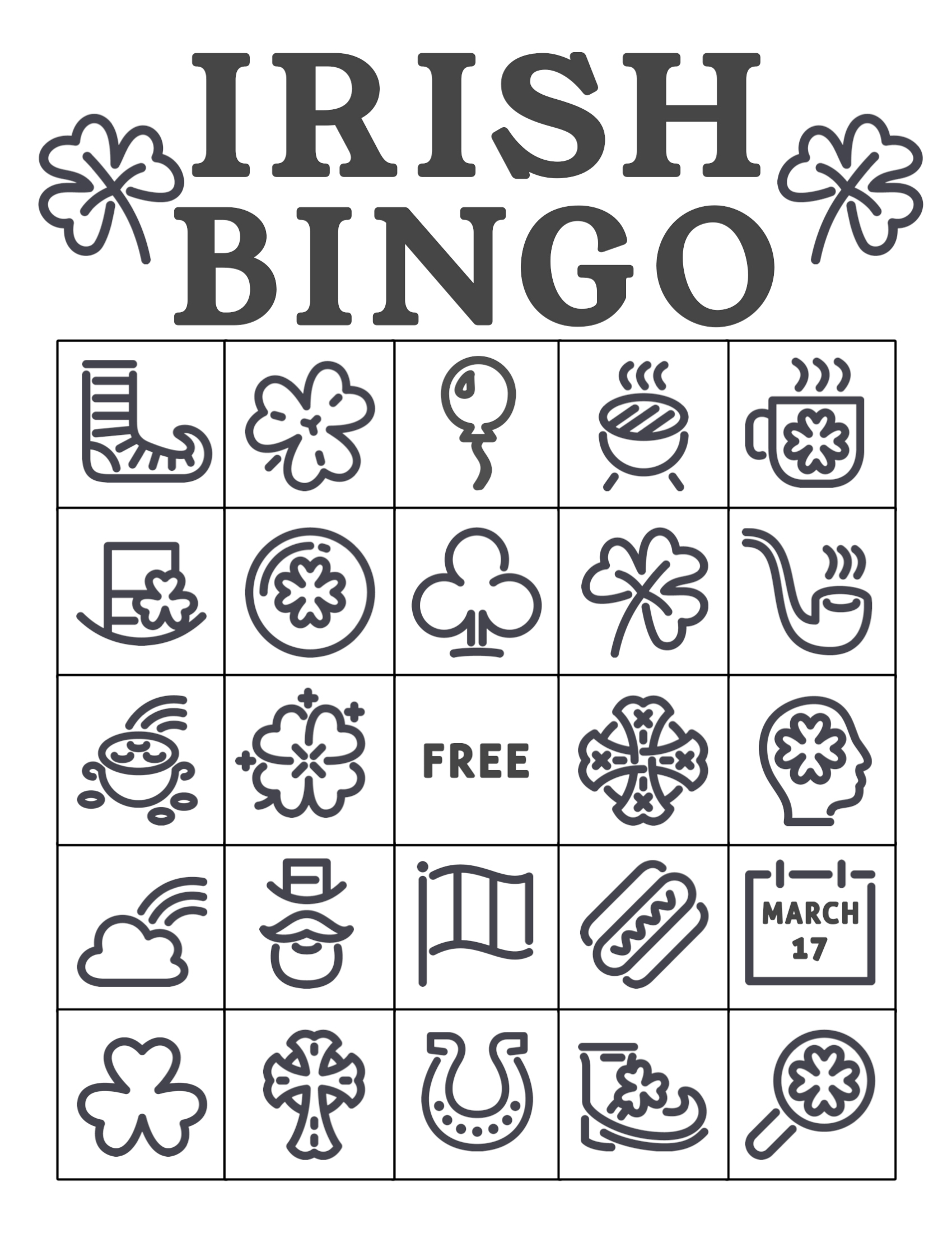 Free Printable St. Patrick&amp;#039;s Day Bingo Cards - Paper Trail