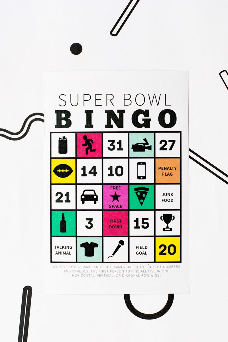 Free Printable Super Bowl Bingo | Super Bowl, Bingo, Free